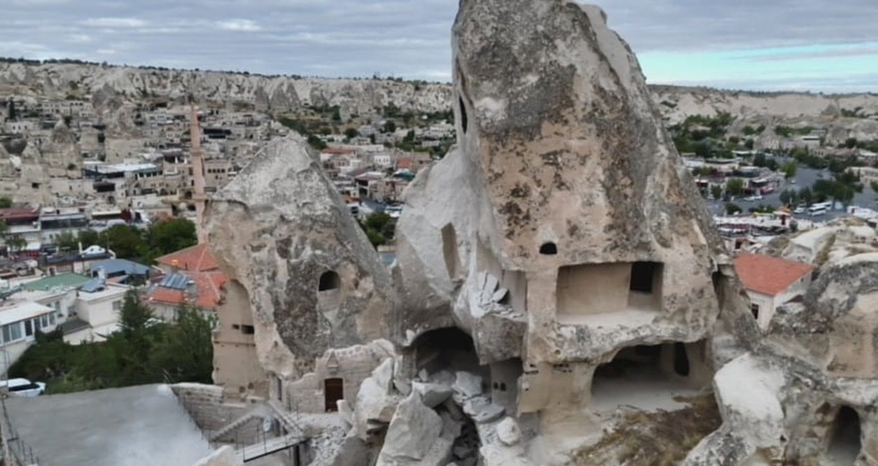 kapadokyada peribacasinin bir kismi yikildi cismAfTc