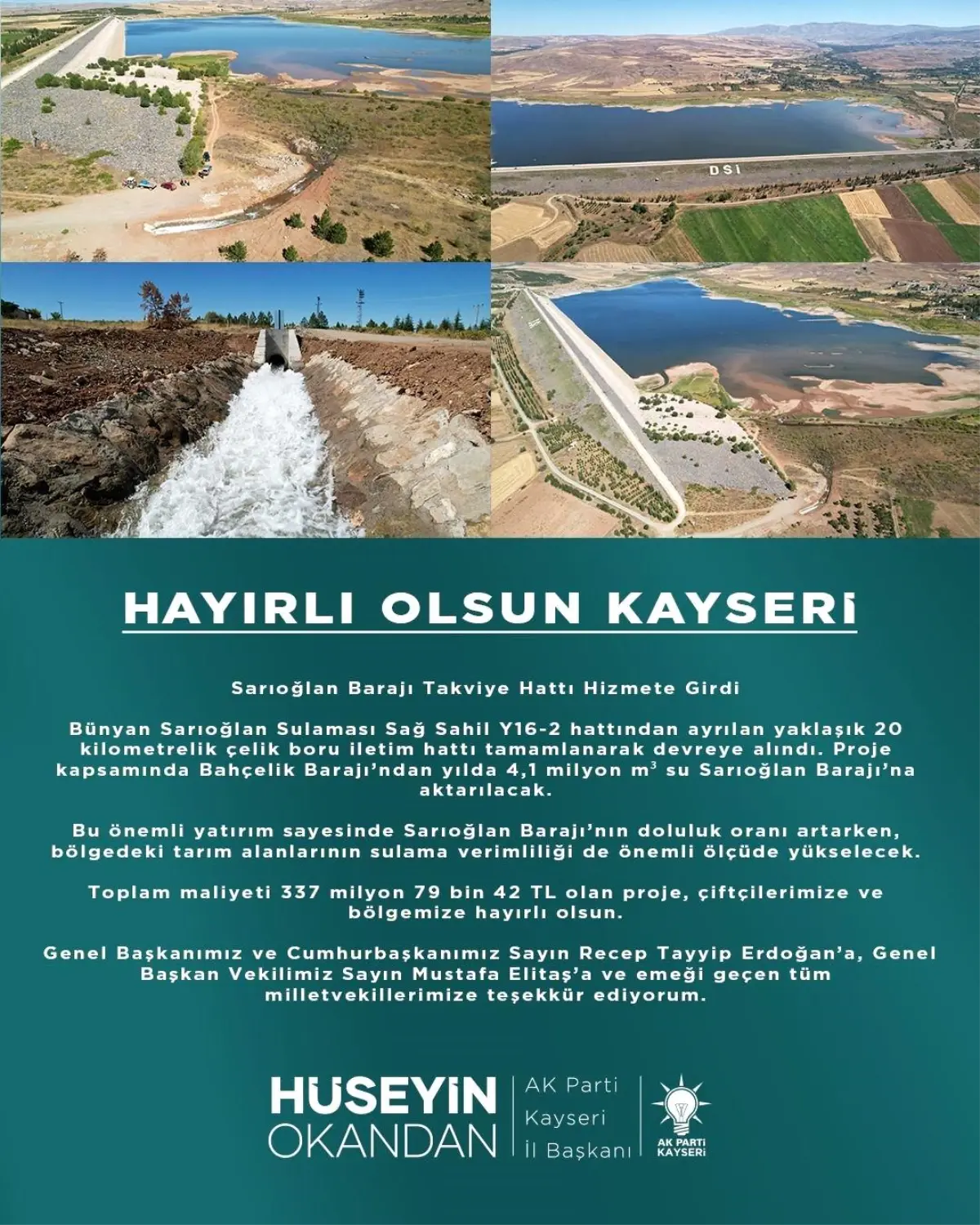 sarioglan baraji takviye hatti hizmete girdi vUyU8YqB